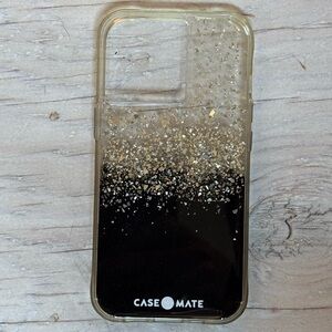 Case-Mate Black and Gold Glitter iPhone 13 Pro Case